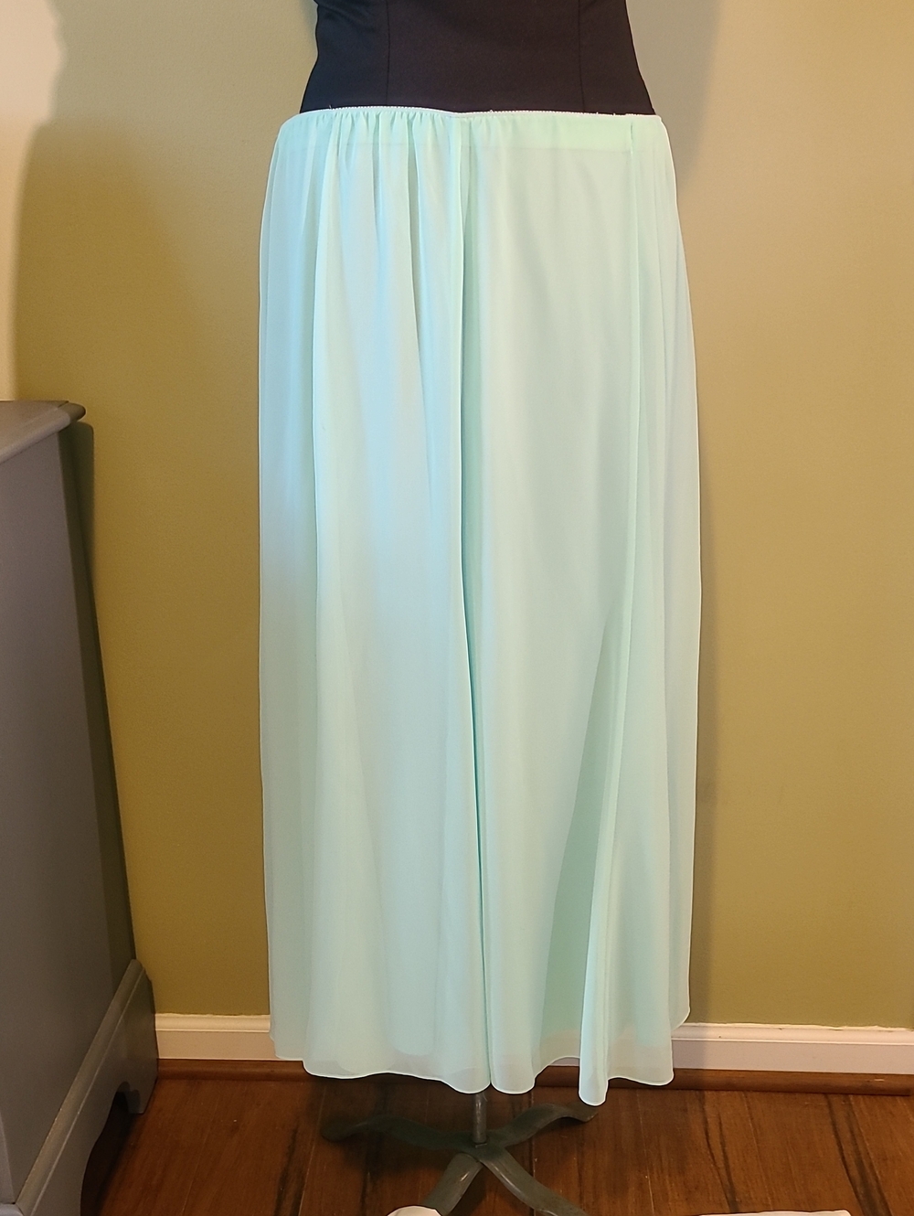 Alex Evenings Light Mint Chiffon Maxi Skirt Size 2x